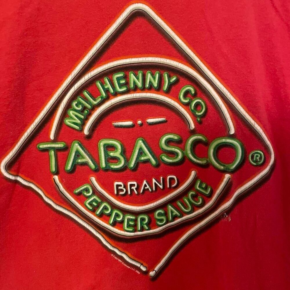 Tabasco red t-shirt with green logo